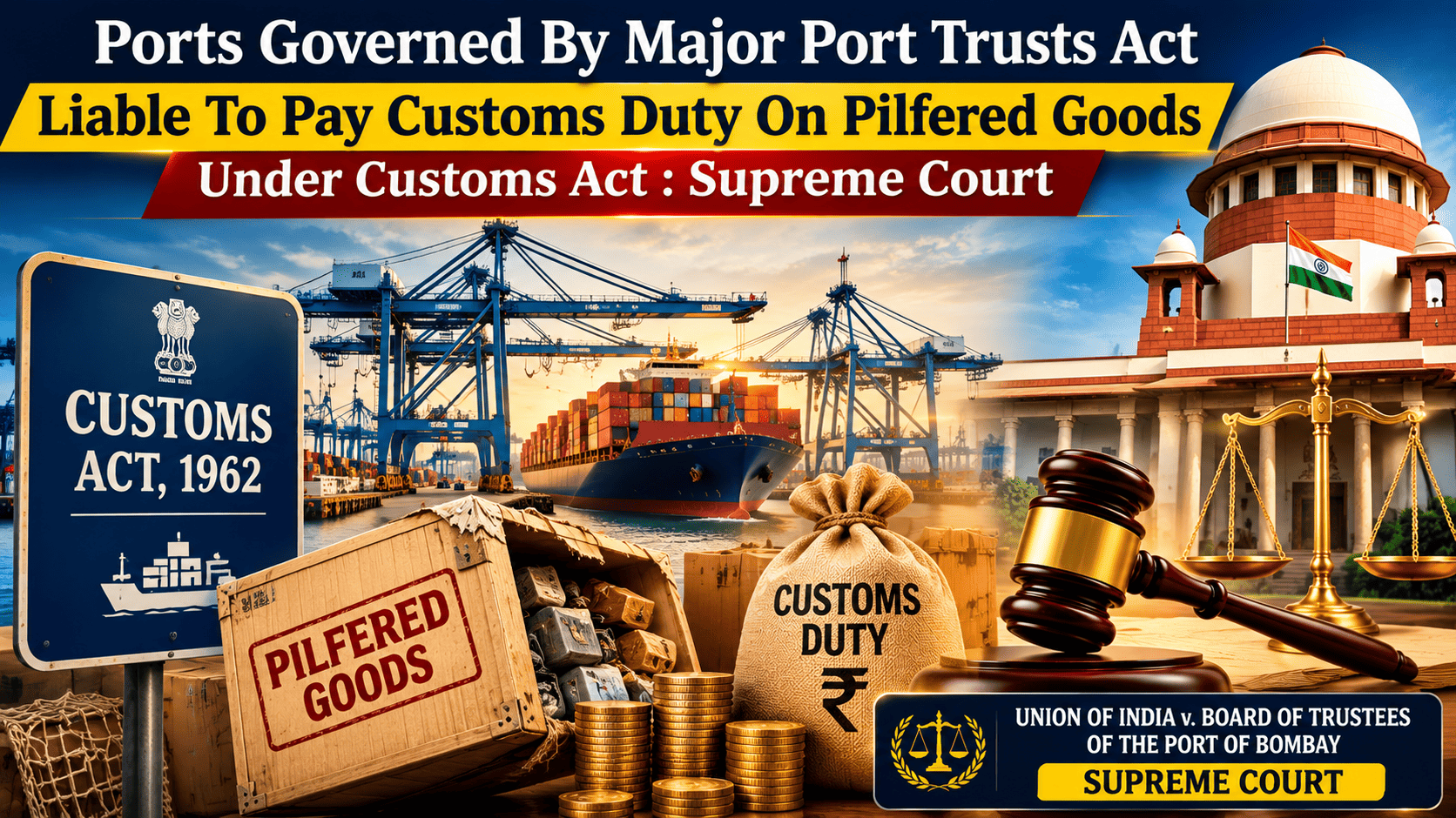 Ports Governed By Major Port Trusts Act Liable To Pay Customs Duty On Pilfered Goods Under Customs Act : Supreme Court