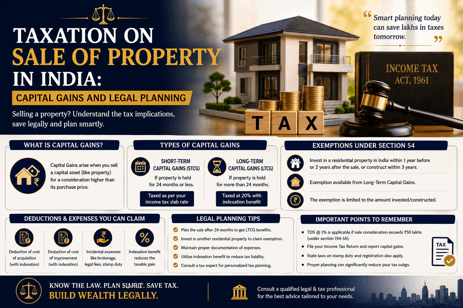 Taxation on Sale of Property in India: Capital Gains and Legal Planning
