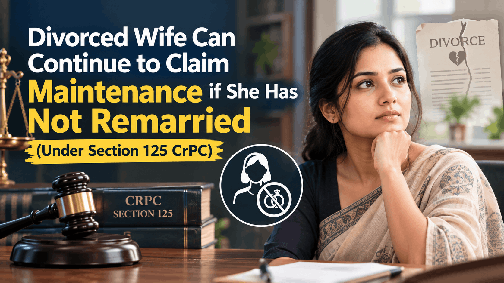 Divorced wife can continue to claim maintenance if she has not remarried (Under Section 125 Crpc)