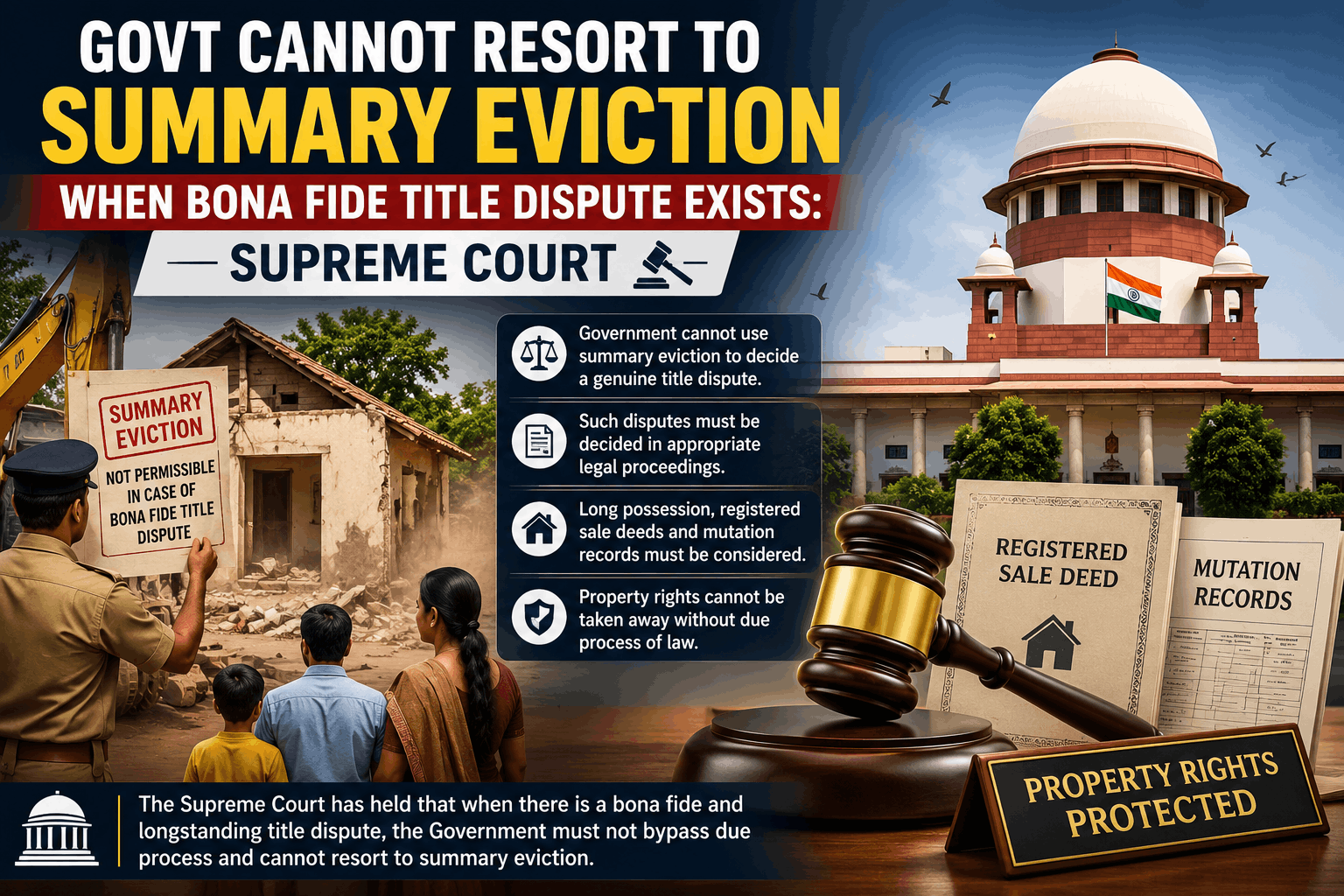 Govt Cannot Resort to Summary Eviction When Bona Fide Title Dispute Exists: Supreme Court
