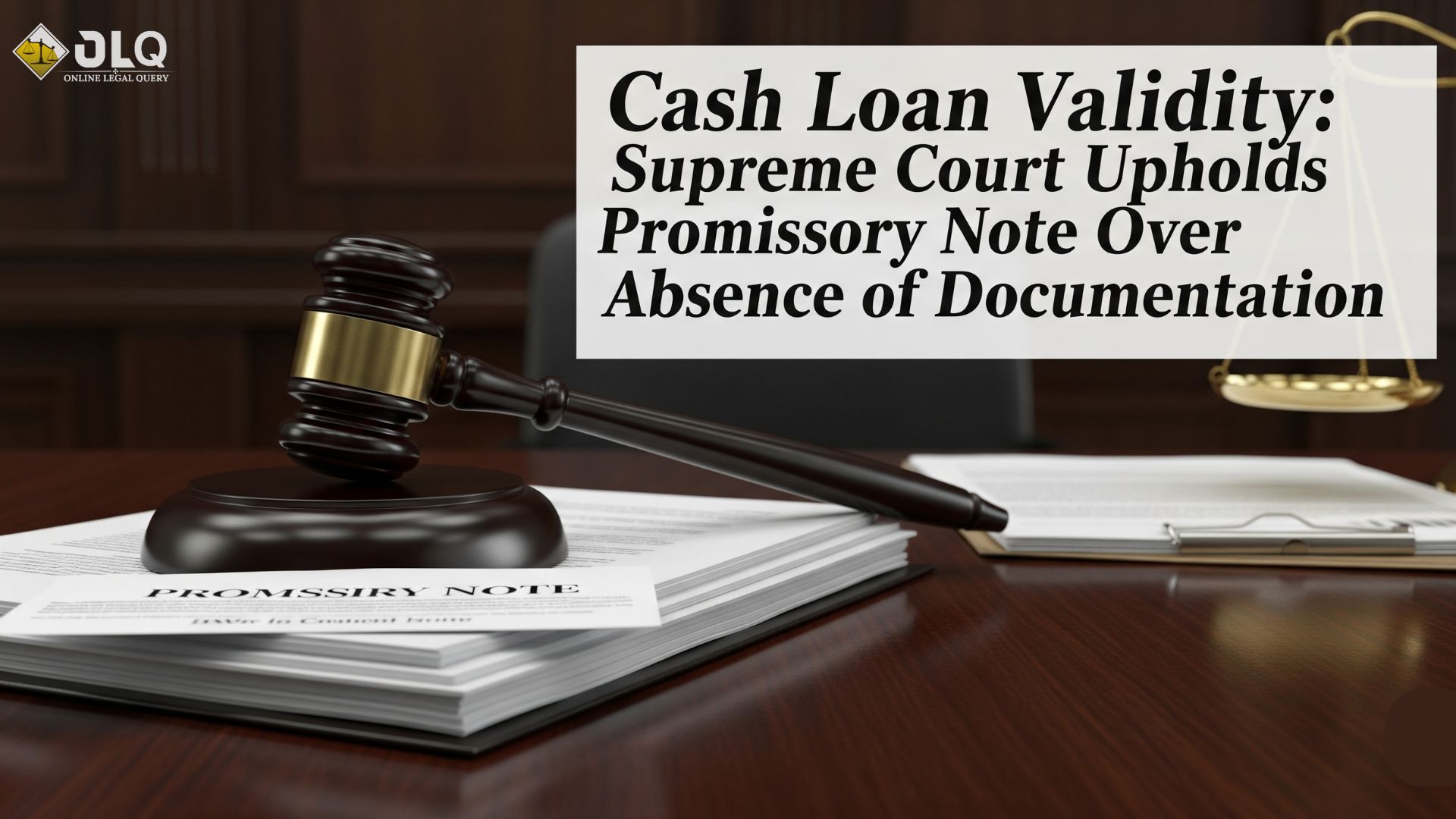 CASH LOAN VALIDITY : Supreme Court Upholds Promissory Note Over Absence of Documentation