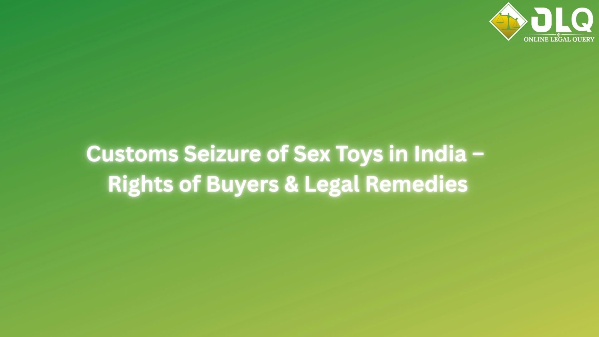 Customs Seizure of Sex Toys in India  Legal Rights & Remedies for Buyers