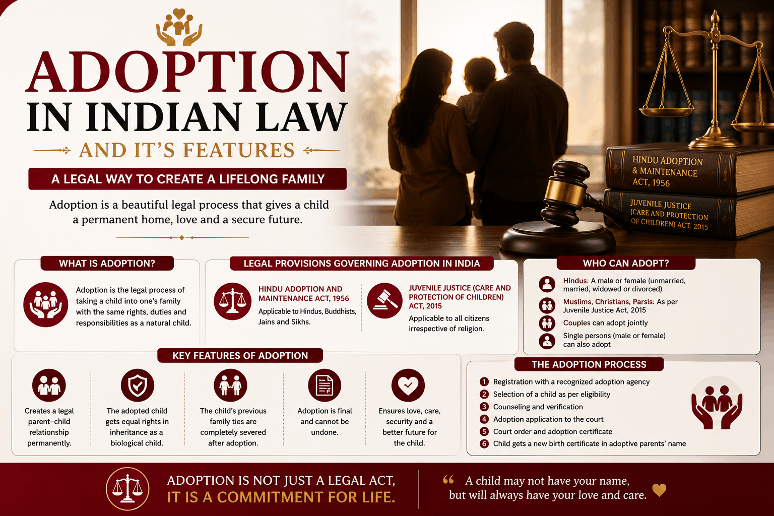 Adoption in Indian Law and it’s features.